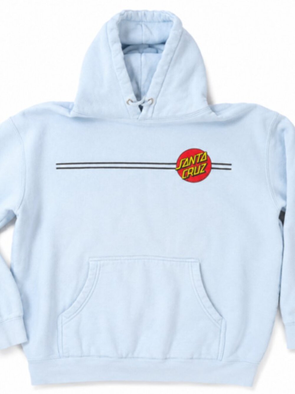 Santa Cruz Skateboards Men’s M Light Blue Logo Pullover Hoodie Skate Streetwear
